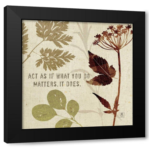 Leaves of Inspiration IV Black Modern Wood Framed Art Print by Studio Mousseau