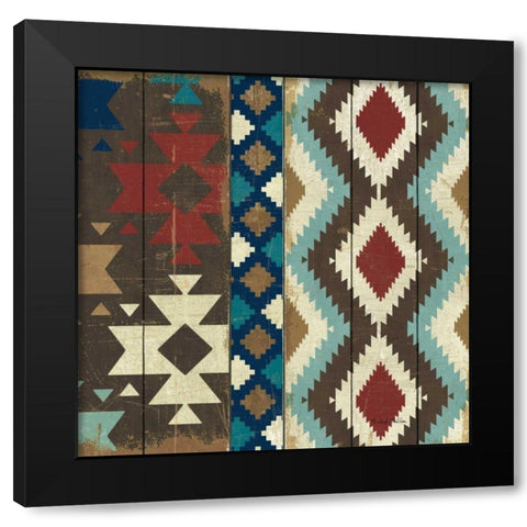 Native Tapestry Black Modern Wood Framed Art Print with Double Matting by Mullan, Michael