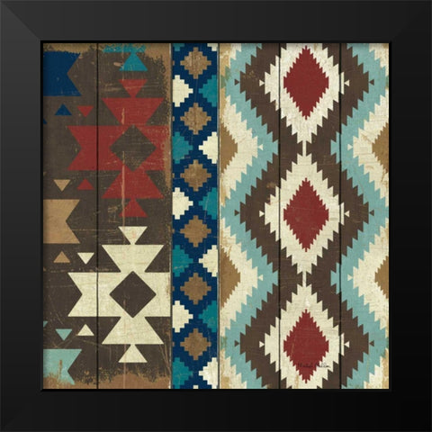 Native Tapestry Black Modern Wood Framed Art Print by Mullan, Michael