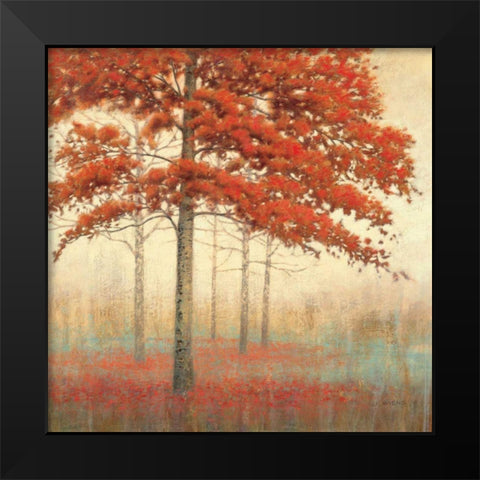 Autumn Trees II Black Modern Wood Framed Art Print by Wiens, James