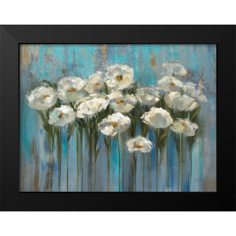 Anemones by the Lake Black Modern Wood Framed Art Print by Vassileva, Silvia