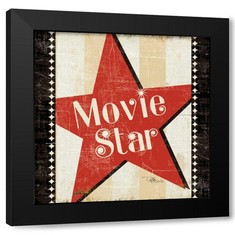 Movie Star Black Modern Wood Framed Art Print with Double Matting by Pela Studio