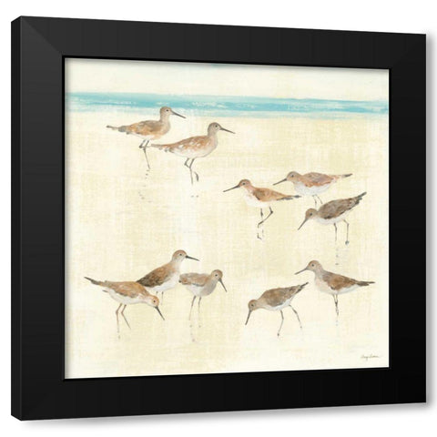 Sandpipers Black Modern Wood Framed Art Print by Tillmon, Avery