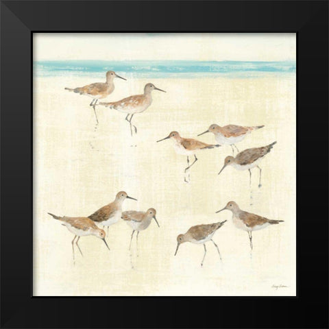 Sandpipers Black Modern Wood Framed Art Print by Tillmon, Avery