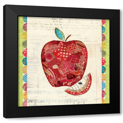 Fruit Collage I - Apple Black Modern Wood Framed Art Print with Double Matting by Prahl, Courtney