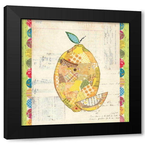 Fruit Collage II - Lemon Black Modern Wood Framed Art Print with Double Matting by Prahl, Courtney