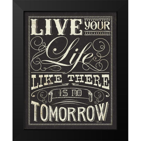 Life and Dreams II Black Modern Wood Framed Art Print by Pela Studio