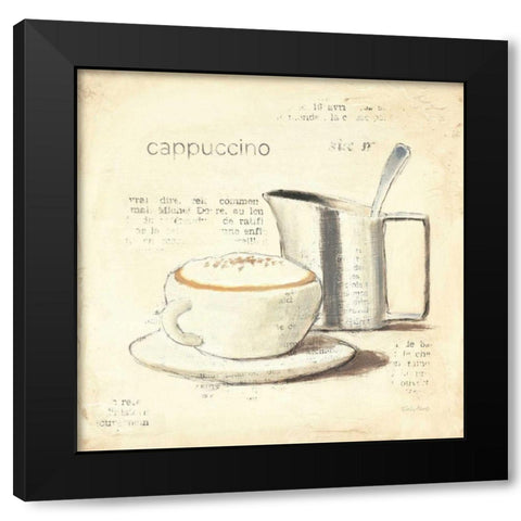 Parisian Coffee IV Black Modern Wood Framed Art Print with Double Matting by Adams, Emily