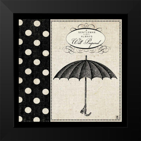 Gentleman III Black Modern Wood Framed Art Print by Studio Mousseau