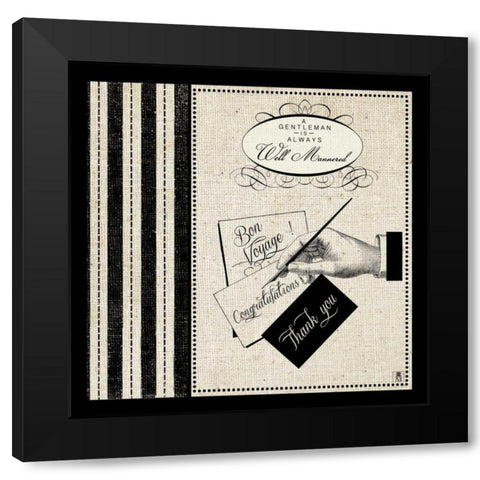 Gentleman IV Black Modern Wood Framed Art Print with Double Matting by Studio Mousseau
