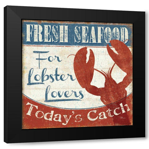 Fresh Seafood I Black Modern Wood Framed Art Print by Pela Studio