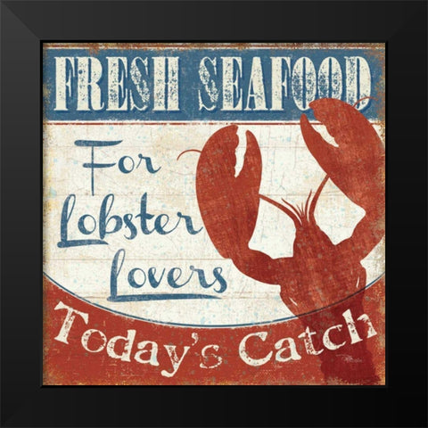 Fresh Seafood I Black Modern Wood Framed Art Print by Pela Studio