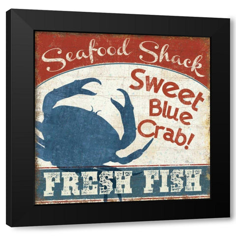 Fresh Seafood II Black Modern Wood Framed Art Print by Pela Studio