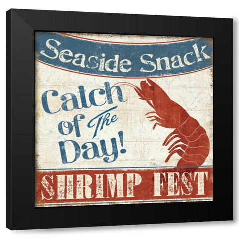 Fresh Seafood III Black Modern Wood Framed Art Print with Double Matting by Pela Studio