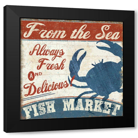Fresh Seafood IV Black Modern Wood Framed Art Print with Double Matting by Pela Studio