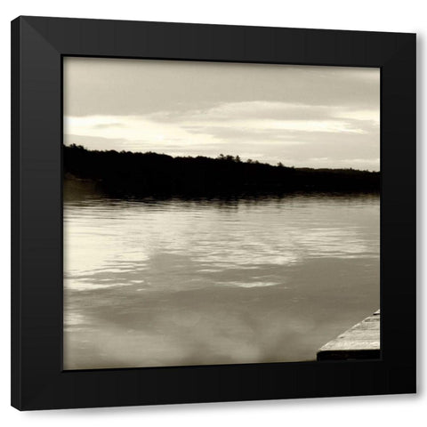 Twilight Dock II Black Modern Wood Framed Art Print with Double Matting by Schlabach, Sue