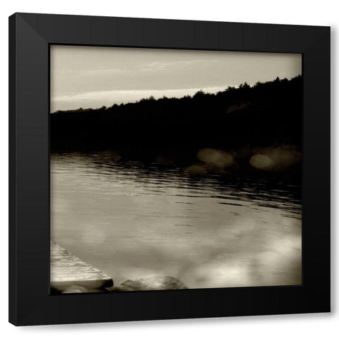 Twilight Dock IV Black Modern Wood Framed Art Print with Double Matting by Schlabach, Sue