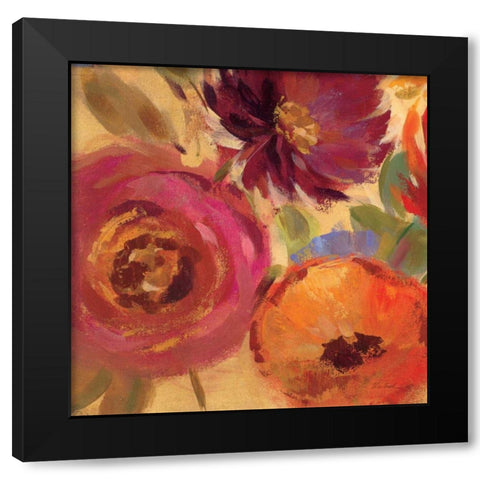 Vivid Flowers Crop I Black Modern Wood Framed Art Print with Double Matting by Vassileva, Silvia