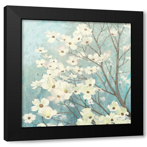 Dogwood Blossoms I Black Modern Wood Framed Art Print by Wiens, James