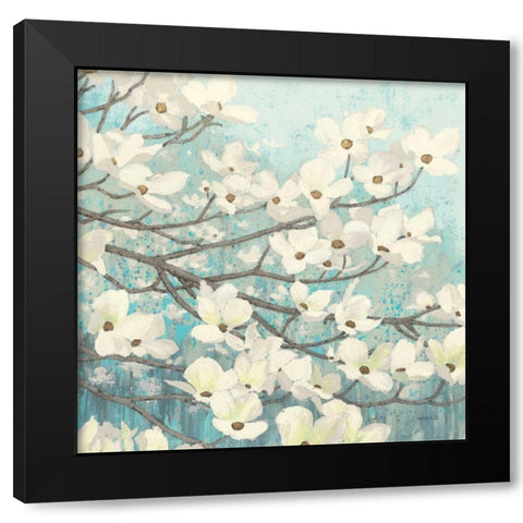 Dogwood Blossoms II Black Modern Wood Framed Art Print by Wiens, James