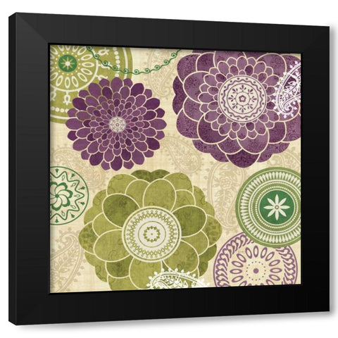 Garden Melody I Black Modern Wood Framed Art Print with Double Matting by Charron, Veronique