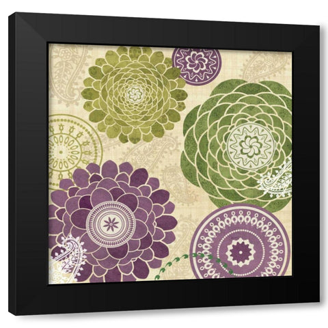 Garden Melody II Black Modern Wood Framed Art Print with Double Matting by Charron, Veronique