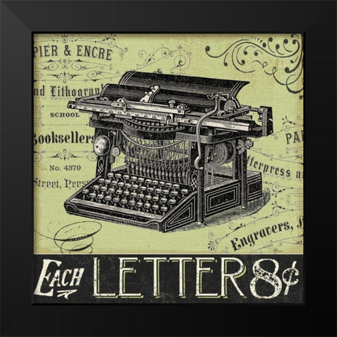 Memorabilia II Black Modern Wood Framed Art Print by Pela Studio