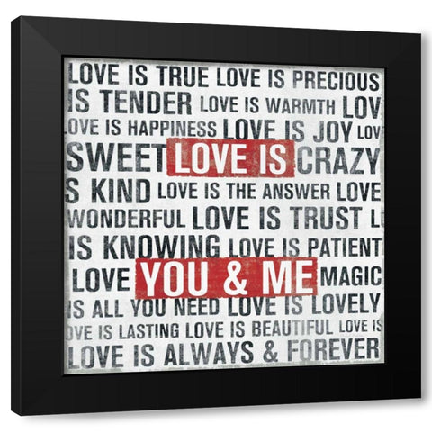Love Is Black Modern Wood Framed Art Print by Mullan, Michael