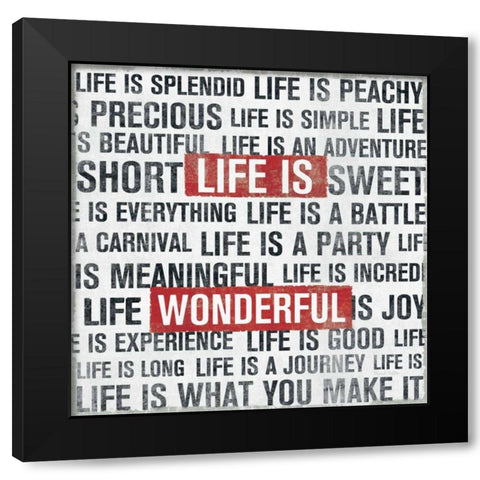Life Is Black Modern Wood Framed Art Print by Mullan, Michael