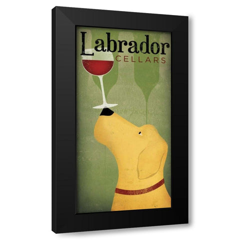 Labrador Wine Dog Black Modern Wood Framed Art Print with Double Matting by Fowler, Ryan
