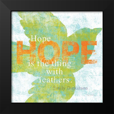 Letterpress Hope Black Modern Wood Framed Art Print by Schlabach, Sue