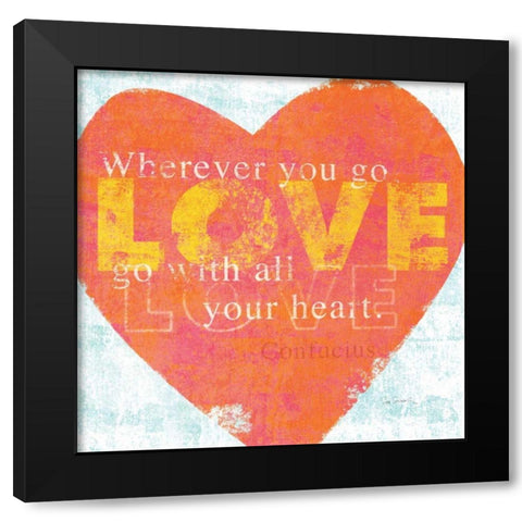 Letterpress Love Black Modern Wood Framed Art Print with Double Matting by Schlabach, Sue