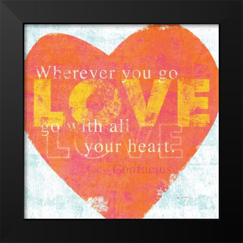 Letterpress Love Black Modern Wood Framed Art Print by Schlabach, Sue