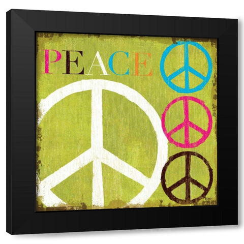 Peace Black Modern Wood Framed Art Print with Double Matting by Mullan, Michael