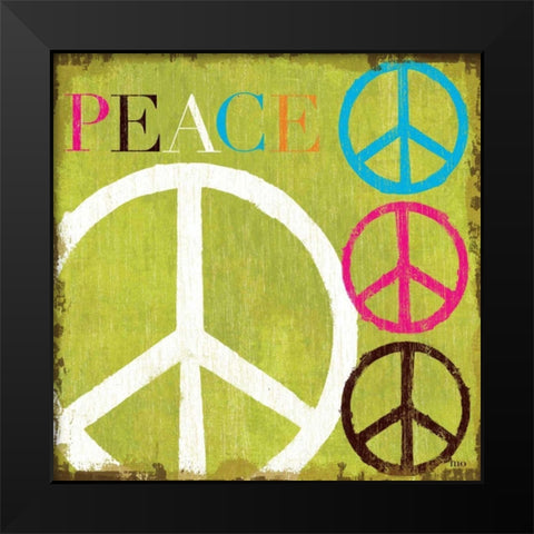 Peace Black Modern Wood Framed Art Print by Mullan, Michael