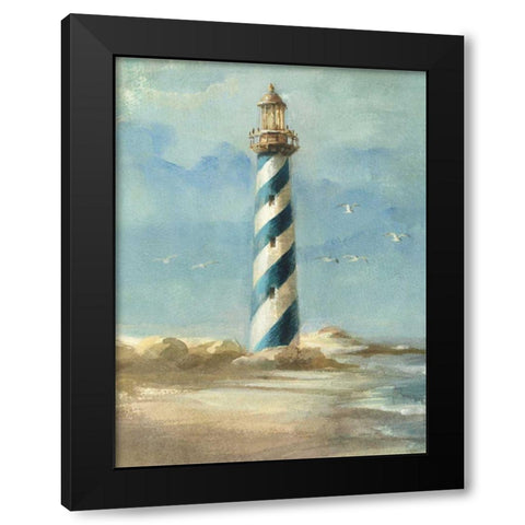 Lighthouse I Black Modern Wood Framed Art Print with Double Matting by Nai, Danhui