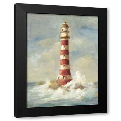 Lighthouse II Black Modern Wood Framed Art Print with Double Matting by Nai, Danhui