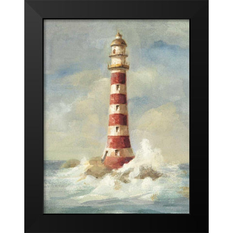 Lighthouse II Black Modern Wood Framed Art Print by Nai, Danhui