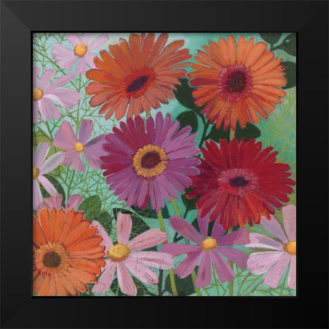 Cosmos and Gerberas I Black Modern Wood Framed Art Print by Lovell, Kathrine