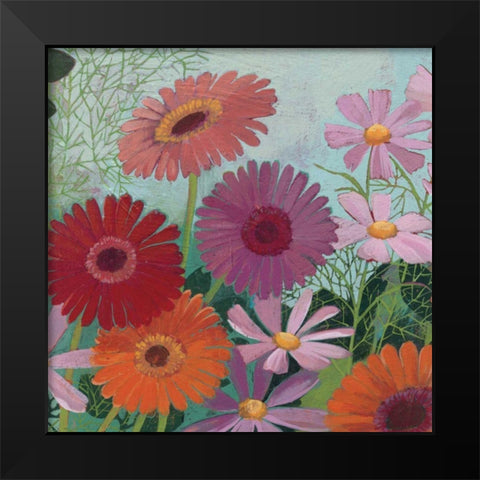 Cosmos and Gerberas II Black Modern Wood Framed Art Print by Lovell, Kathrine