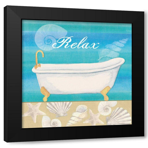 Seashells Bath I Black Modern Wood Framed Art Print by Charron, Veronique