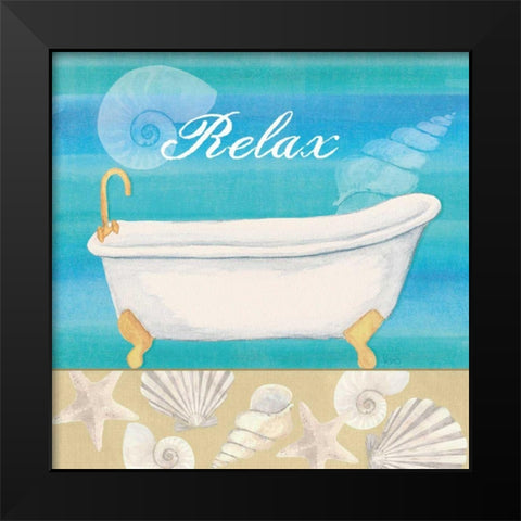 Seashells Bath I Black Modern Wood Framed Art Print by Charron, Veronique