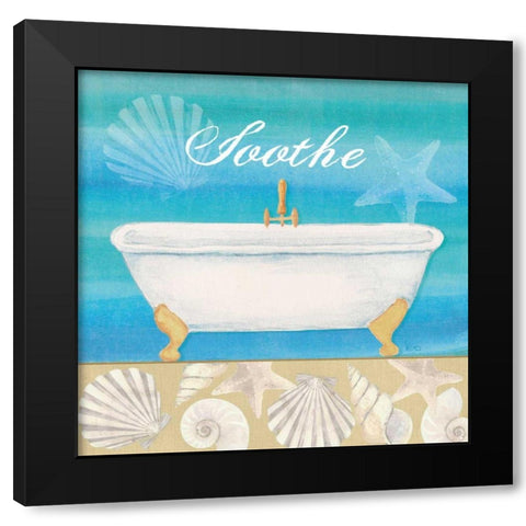 Seashells Bath II Black Modern Wood Framed Art Print with Double Matting by Charron, Veronique