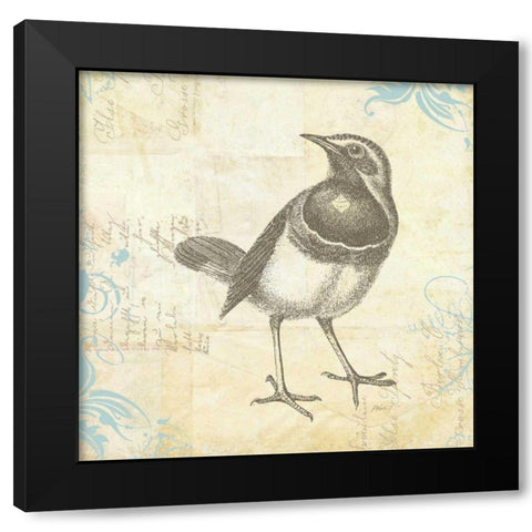 Engraved Birds II Black Modern Wood Framed Art Print by Pertiet, Katie