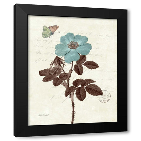 Touch of Blue II Black Modern Wood Framed Art Print with Double Matting by Pertiet, Katie