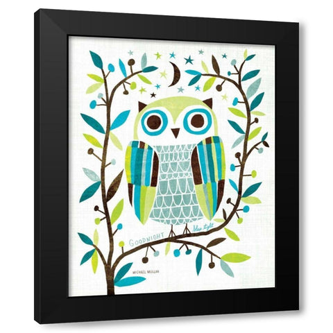 Night Owl II Black Modern Wood Framed Art Print by Mullan, Michael