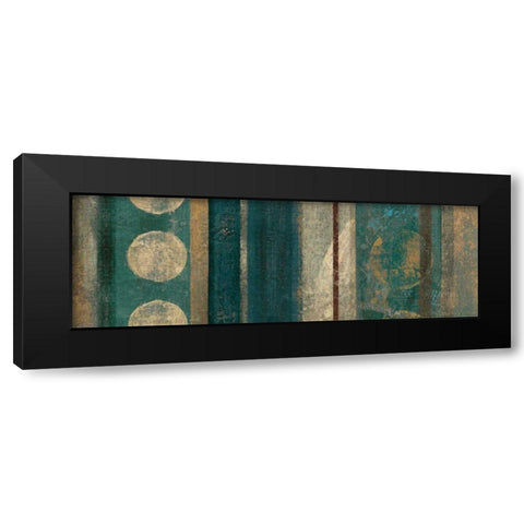 Bora Blue Black Modern Wood Framed Art Print by Silva, Roque