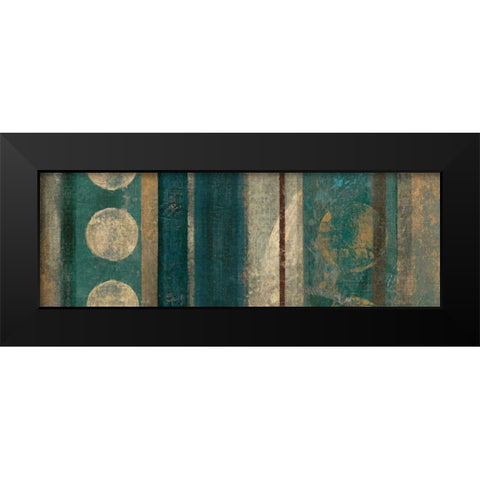 Bora Blue Black Modern Wood Framed Art Print by Silva, Roque