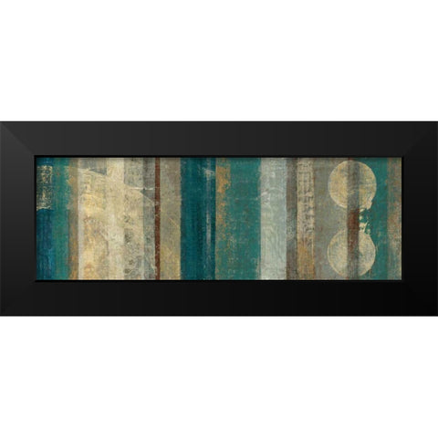 Kuna Blue Black Modern Wood Framed Art Print by Silva, Roque