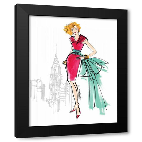 Colorful Fashion III - New York Black Modern Wood Framed Art Print with Double Matting by Tavoletti, Anne